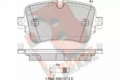 R BRAKE rb2248 -  Комплект тормозных колодок, дисковый тормоз